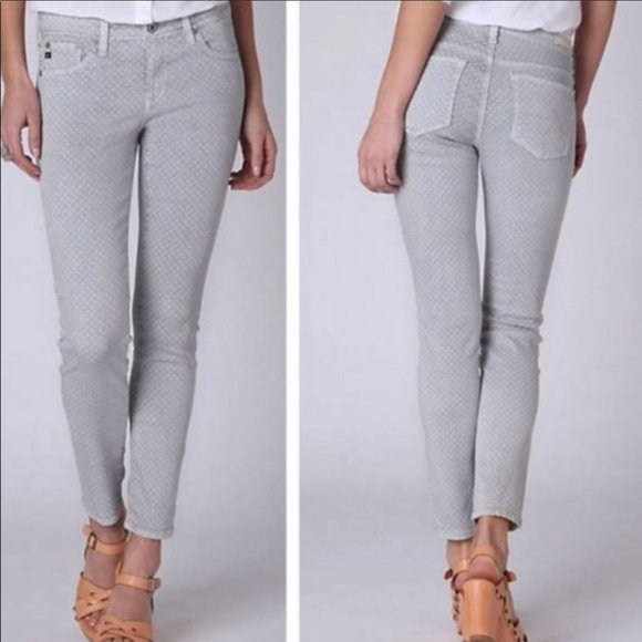 Ag Adriano Goldschmied Denim - AG Adriano Goldschmied Gray Stevie Ankle Dot Jeans
